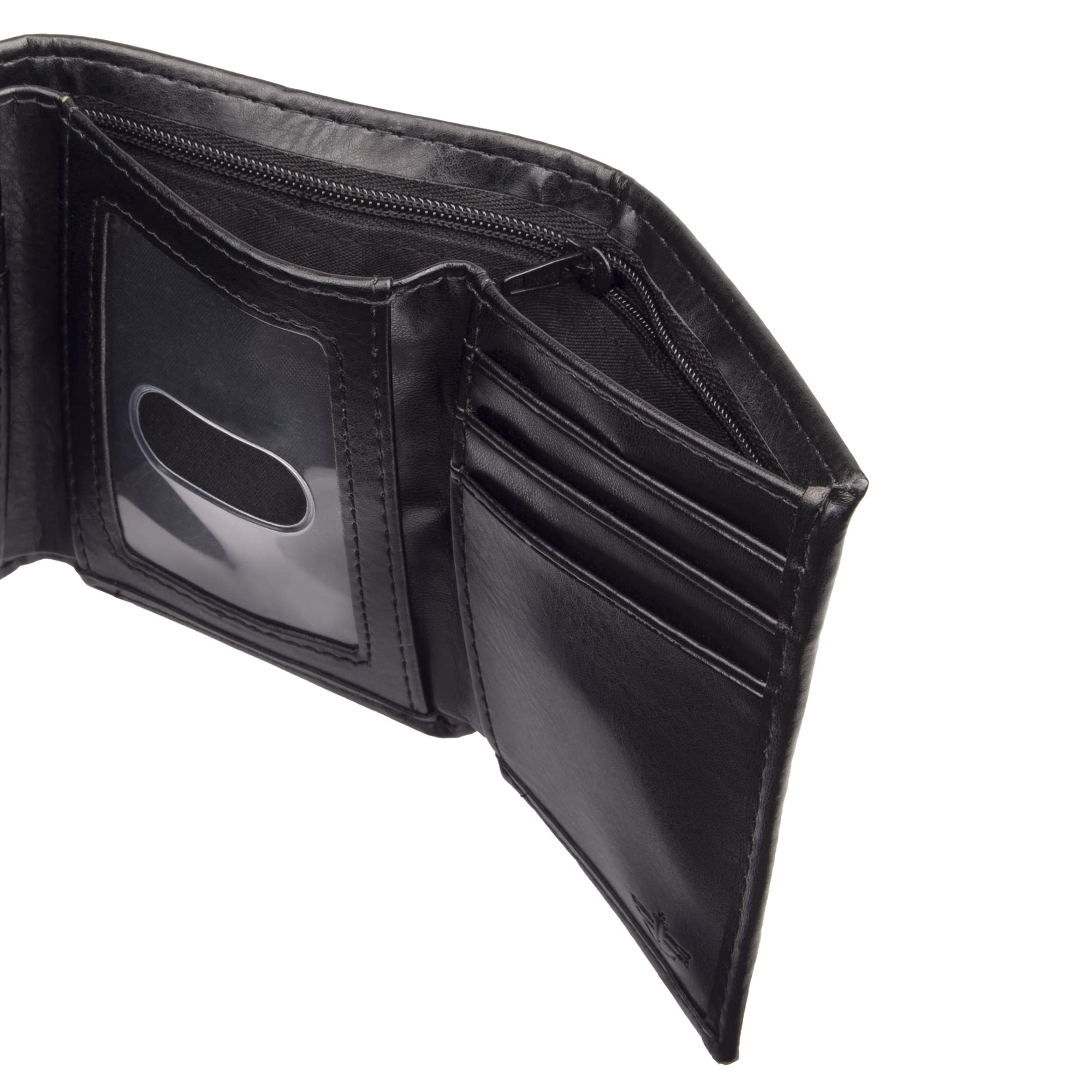 Dockers Men's Coated LeatherExtra Capacity Trifold Wallet, Rfid-blocking, Black, One Size