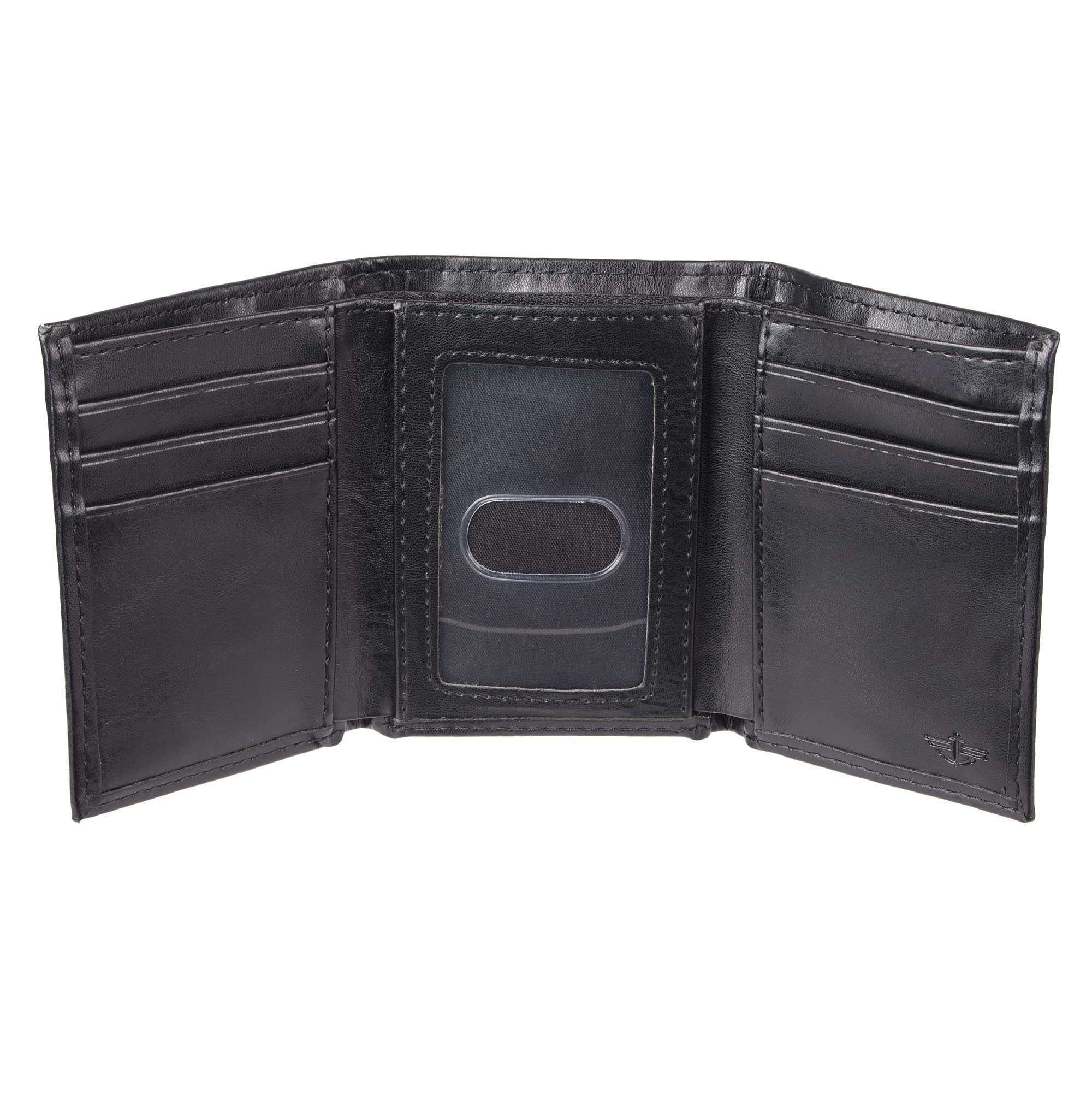 Dockers Men's Coated LeatherExtra Capacity Trifold Wallet, Rfid-blocking, Black, One Size