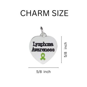 Fundraising For A Cause | Lymphoma Awareness Charm Bracelet with Accent String - Lime Green Ribbon Bracelets for Lymphoma Awareness (1 Bracelet)