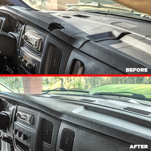 DashSkin One Piece Molded Dash Cover Cap Compatible with 2002-2005 Dodge Ram 1500 (2003-2005 Ram 2500/3500) Ram in Black - Easy Third Gen Ram Cracked Dashboard Fix