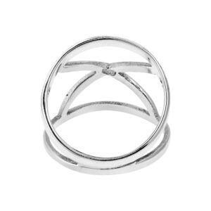 AeraVida Modern Infinite Loop Open X Orbit .925 Sterling Silver Band Ring | Wedding Rings For Women | Casual Fit Silver Rings for Women | Statement Fashion | Sterling Silver Rings Sizes 6-10 (8)