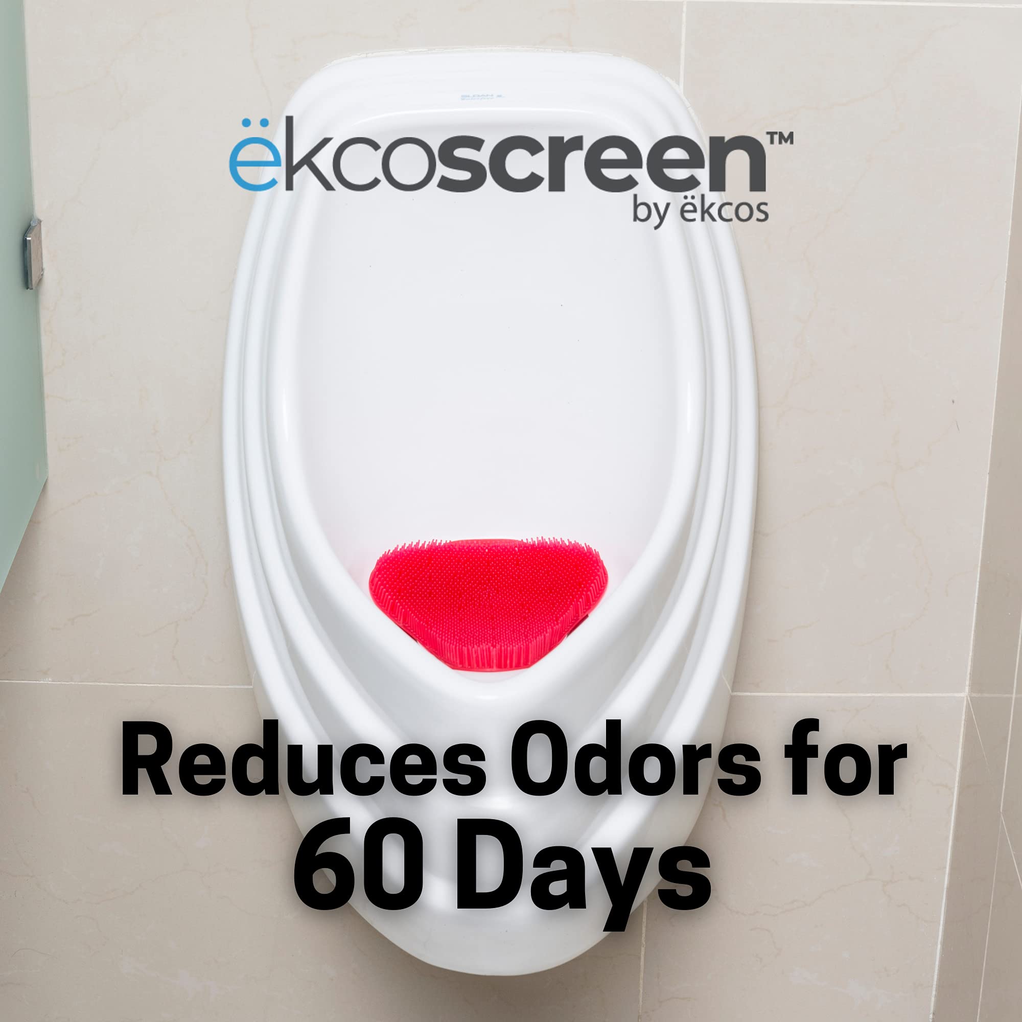 Diversey Ekcos Innovations EKS-10R-12 ekcoscreen 60 Day Premium Anti-Splash Urinal Screen, for Cleaner Restrooms with Melon Scent, Red (Pack of 12)