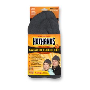 hothands sweater fleece cap, charcoal grey, one size