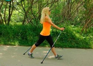 Urban Poling Urban Poles Series 300 – Fitness Edition, Blue & Silver, 1 Pair – for Users 4'2"–6'2" – Lightweight, Aluminum Nordic Walking Sticks – Collapsible & Adjustable Hiking Gear – Ergonomic