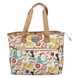 Lily Bloom Pattern 14 Inches Handbag for Women, Large Capacity Tote Bag Satchel Shoulder Bag