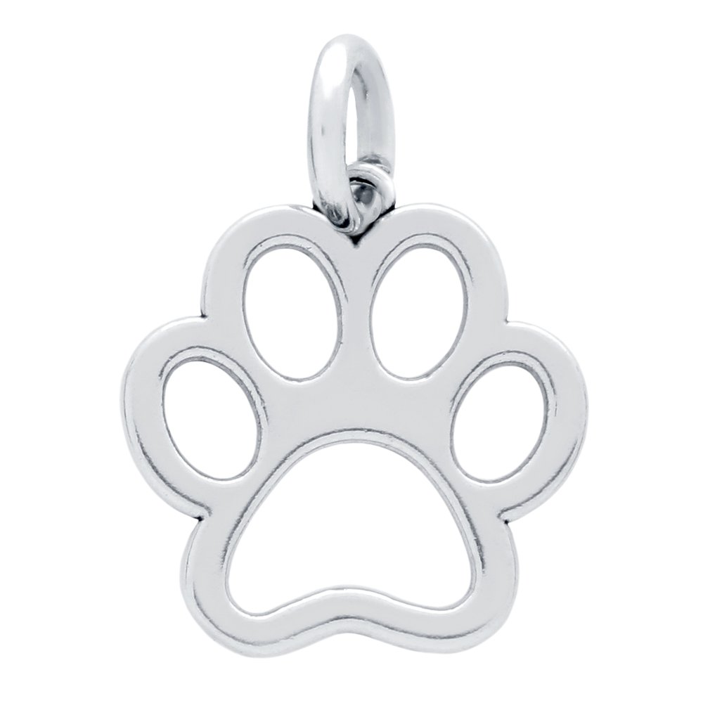 CloseoutWarehouse Sterling Silver Paw Print Charm