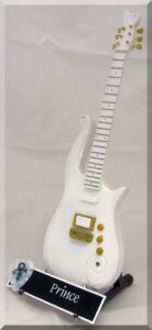 prince miniature guitar white cloud w/guitar pick