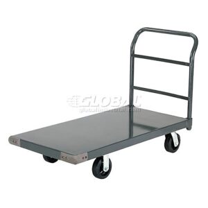 Global Industrial Platform Truck w/Steel Deck, 6" Rubber Casters, 48 x 24, 2000 Lb. Capacity