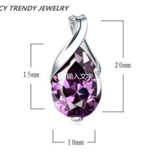 Cy trendy 18K White Gold Plated Pendant Natural Crystal Amethyst Healing Point Chakra Bead Stone Pendant Jewelry