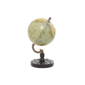 deco 79 wood globe, 5" x 5" x 9", green