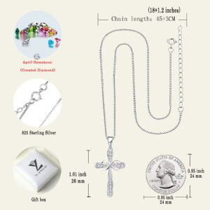 YL Women's Cross Necklace Sterling Silver Infinity Crucifix Pendant Cubic Zirconia Criss Jewelry