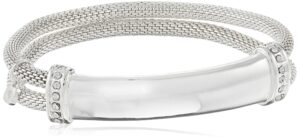 nine west "nw boxed gifting" silver-tone bar stretch bracelet