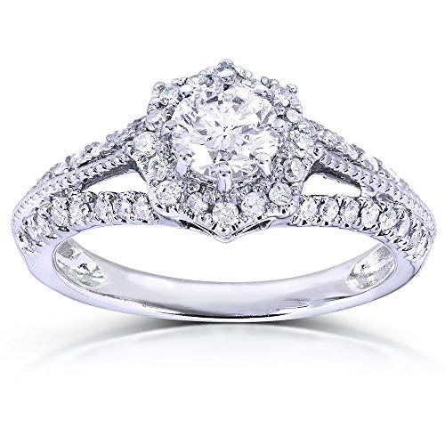 Kobelli Vintage Style Diamond Engagement Ring 7/8 CTW in 14k White Gold, Size 8