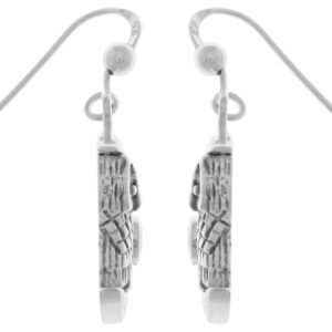 Jewelry Trends Sterling Silver Celtic Knot Crescent Moon Owl Dangle Earrings with Moonstone