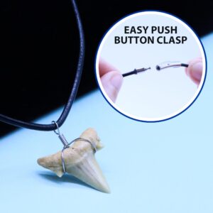 Natural Shark Tooth Necklace for Boys, Genuine Fossil Shark Teeth Jewelry for Men, Cool Beach Necklaces for Teen Girls, Beachy Surfer Necklace for Women