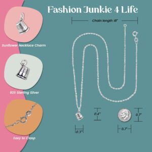 FashionJunkie4Life Sewing Charms Necklace for Women | 18” Sterling Silver Necklace with Sterling Silver Pendant of Thimble Charm Necklace | Hobby Jewelry Gifts for Men & Women