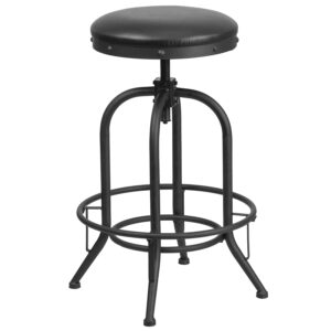 flash furniture carrington 30'' barstool with swivel lift black leathersoft seat