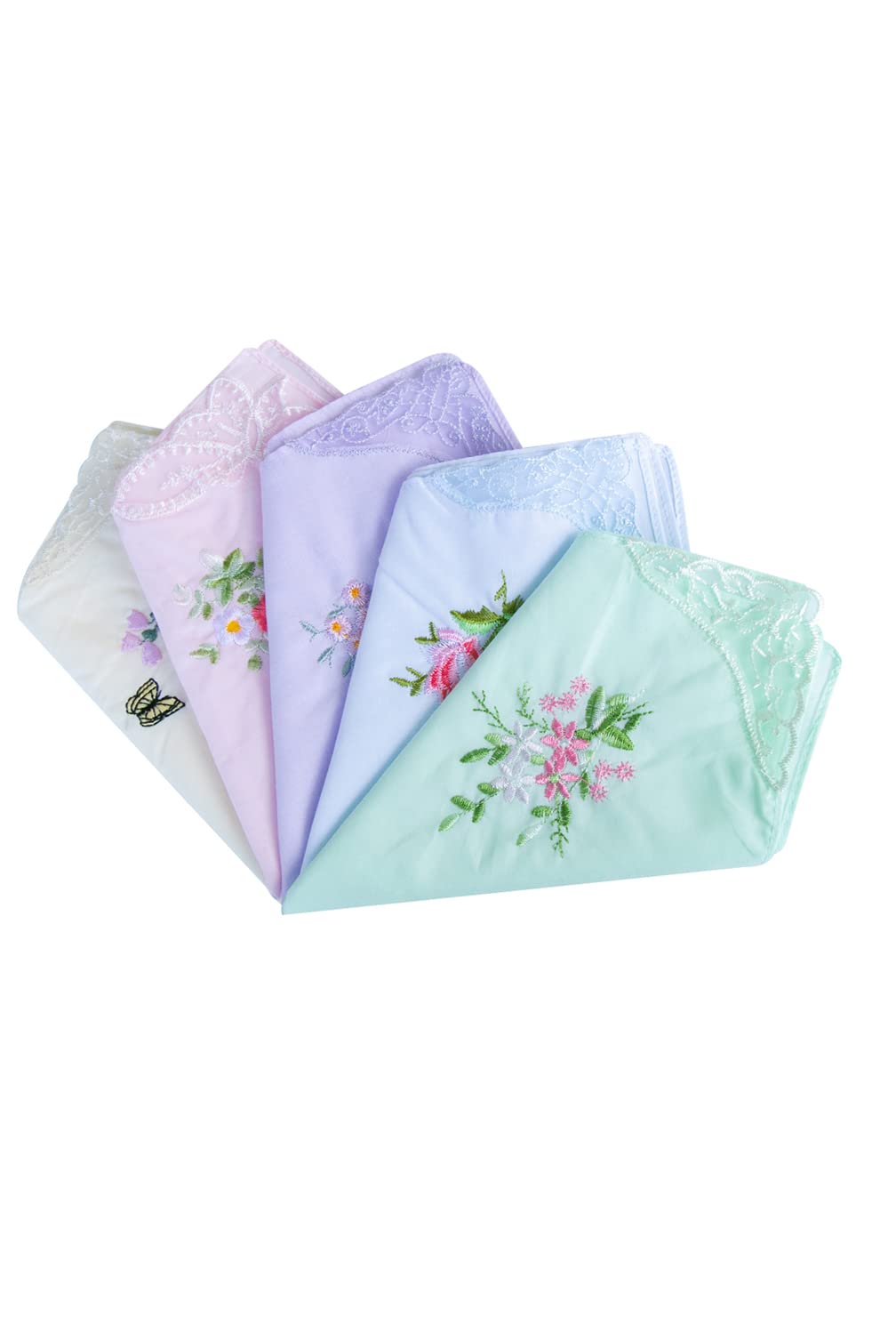 CoCoUSM Womens Handkerchiefs Lace Embroidered Cotton Handkerchiefs Bulk