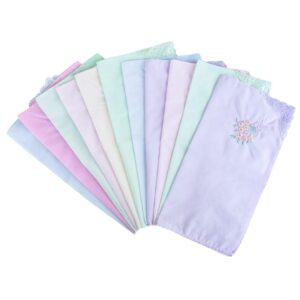 CoCoUSM Womens Handkerchiefs Lace Embroidered Cotton Handkerchiefs Bulk