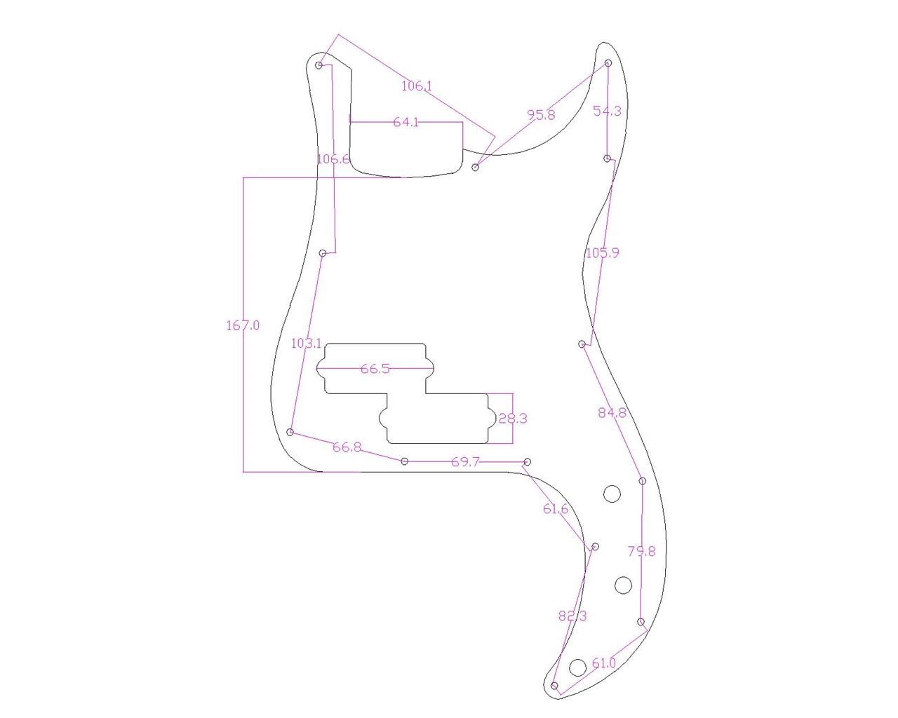 KAISH 13 Hole P Bass Style Pickguard PB Scratch Plate Bass Pickguard for USA/Mexico Precision P Bass Black 3 Ply