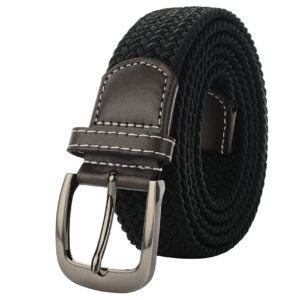 Drizzte Mens Plus Size Belts 59'' Casual Braided Elastic Stretch Fabric Woven Web Belt Work Golf