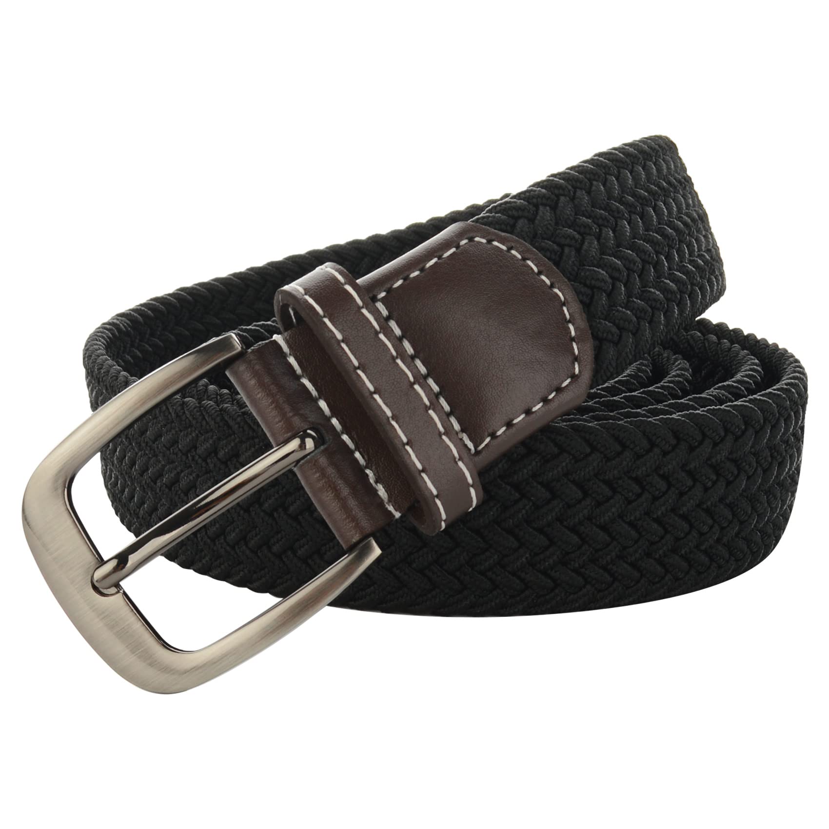 Drizzte Mens Plus Size Belts 59'' Casual Braided Elastic Stretch Fabric Woven Web Belt Work Golf