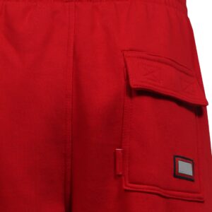 NE PEOPLE Men’s Cargo Pants – Lightweight Comfy Jogger Sweatpants Fleece Elastic Waistband Workout Casual Active Sports NEMP17 Red 4XL