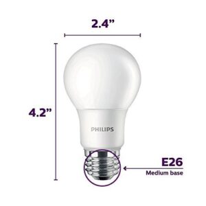 Philips LED High Lumen A19, Non-Dimmable, 1500-Lumen, Soft White Light (2700K), 14W=100W, E26 Base, 8-Pack