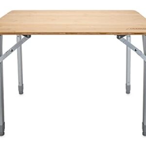 Camco Folding Bamboo Table with Aluminum Legs | Natural Bamboo Top | Lightweight for Added Portability (51895)