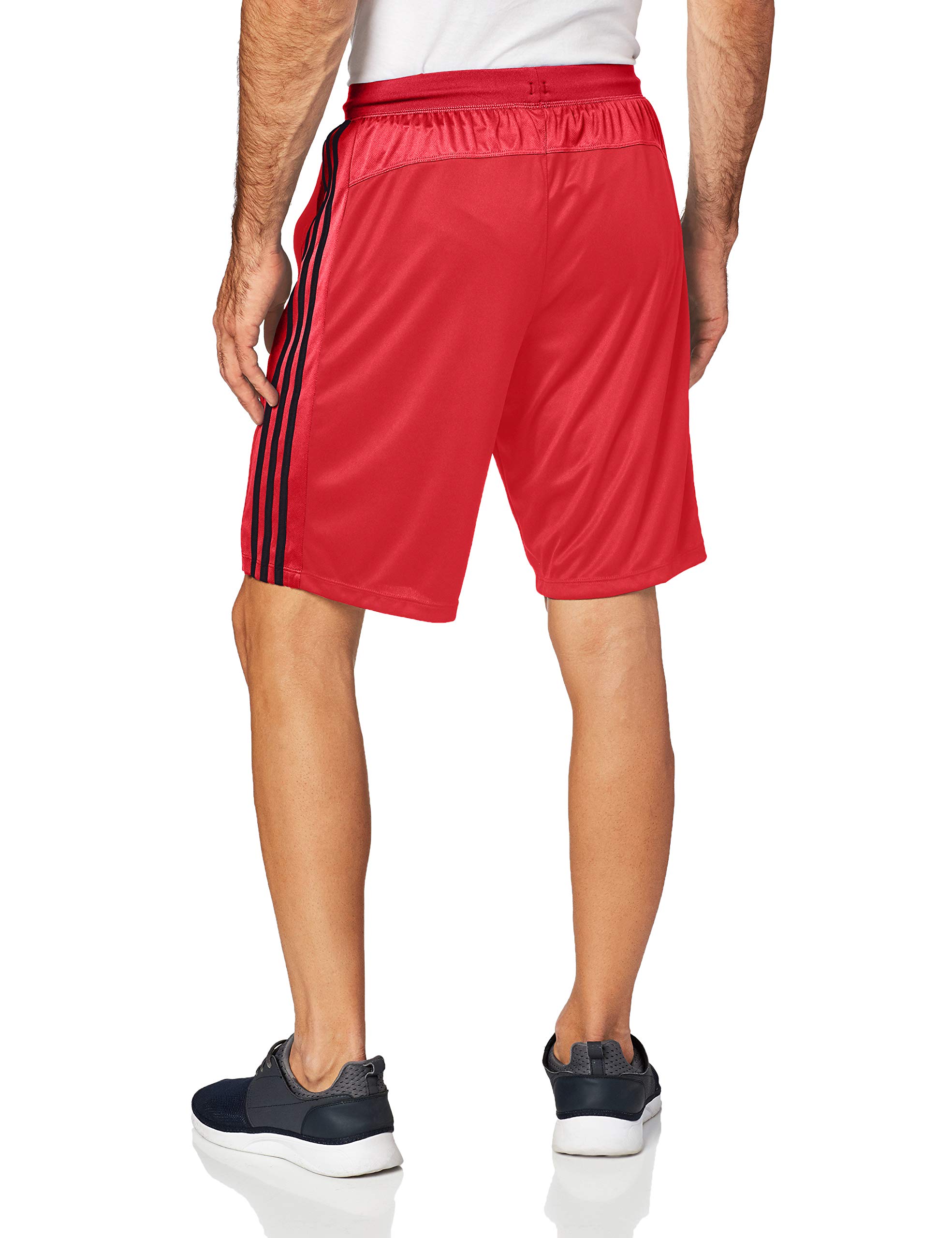 adidas Men's Designed-2-Move 3-Stripe Shorts, Scarlet/Utility Black, X-Small