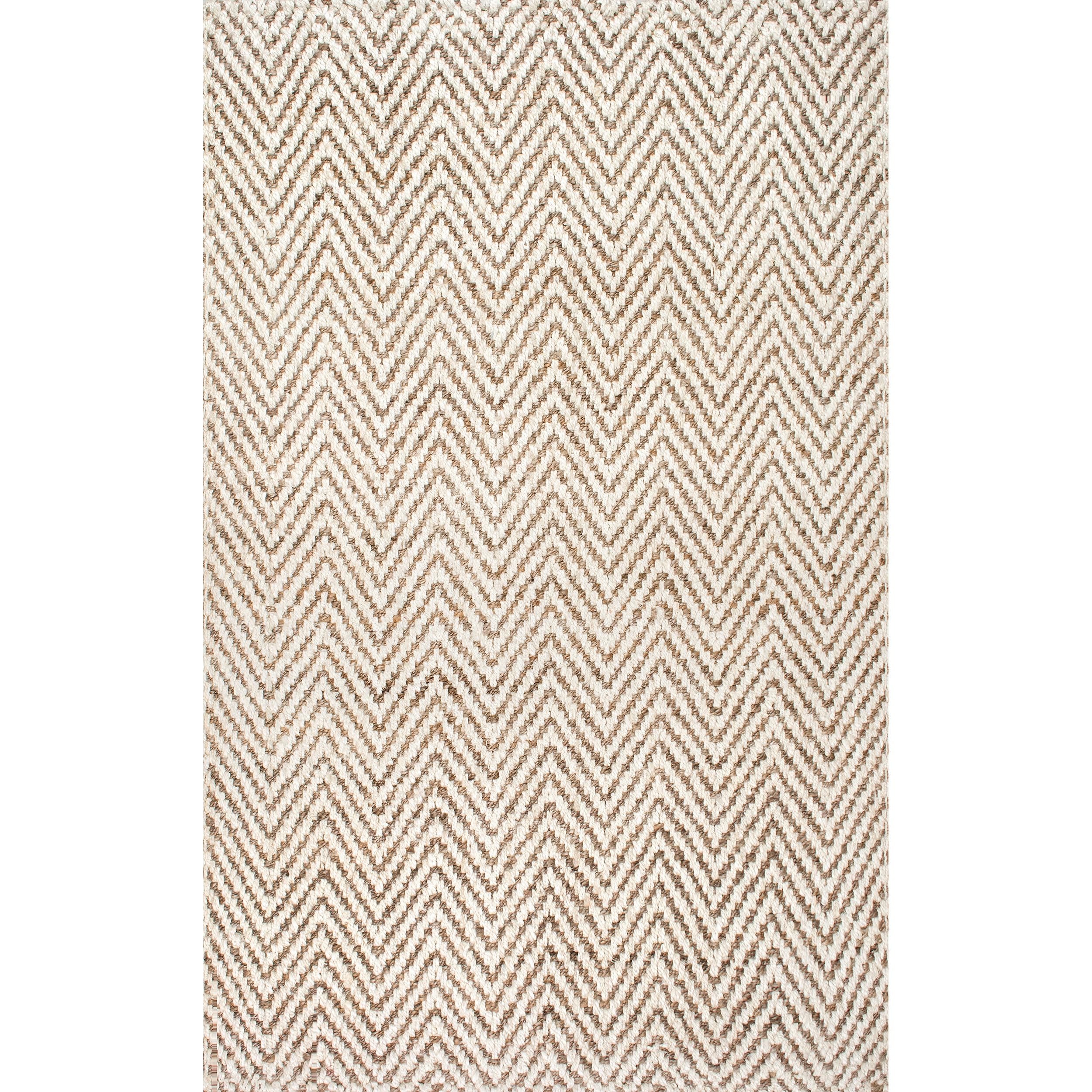 nuLOOM Vania Chevron Jute Area Rug, 5x8, Off-White