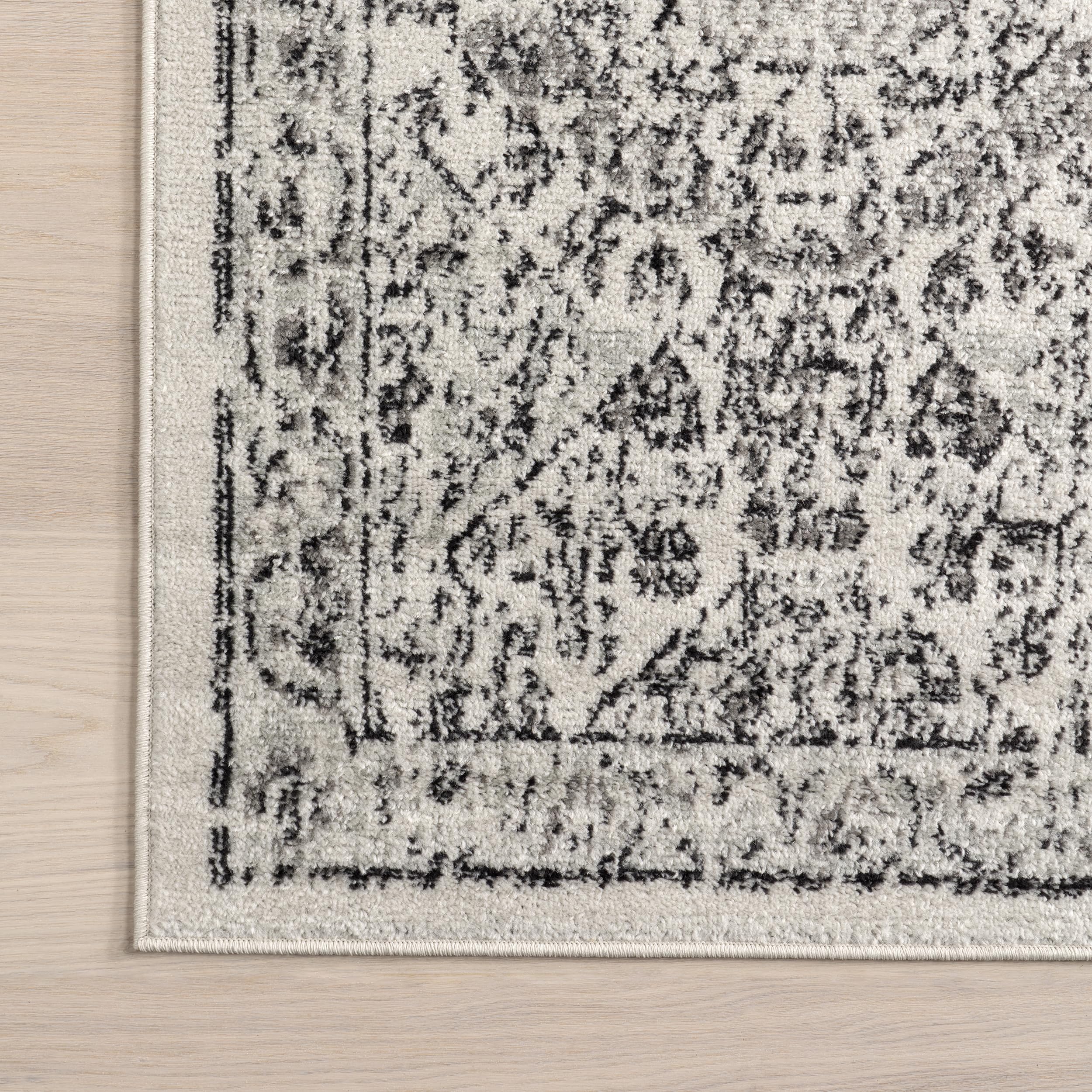 nuLOOM Minta Vintage Transitional Area Rug - 9x12 Area Rug Transitional Grey/Ivory Rugs for Living Room Bedroom Dining Room Kitchen