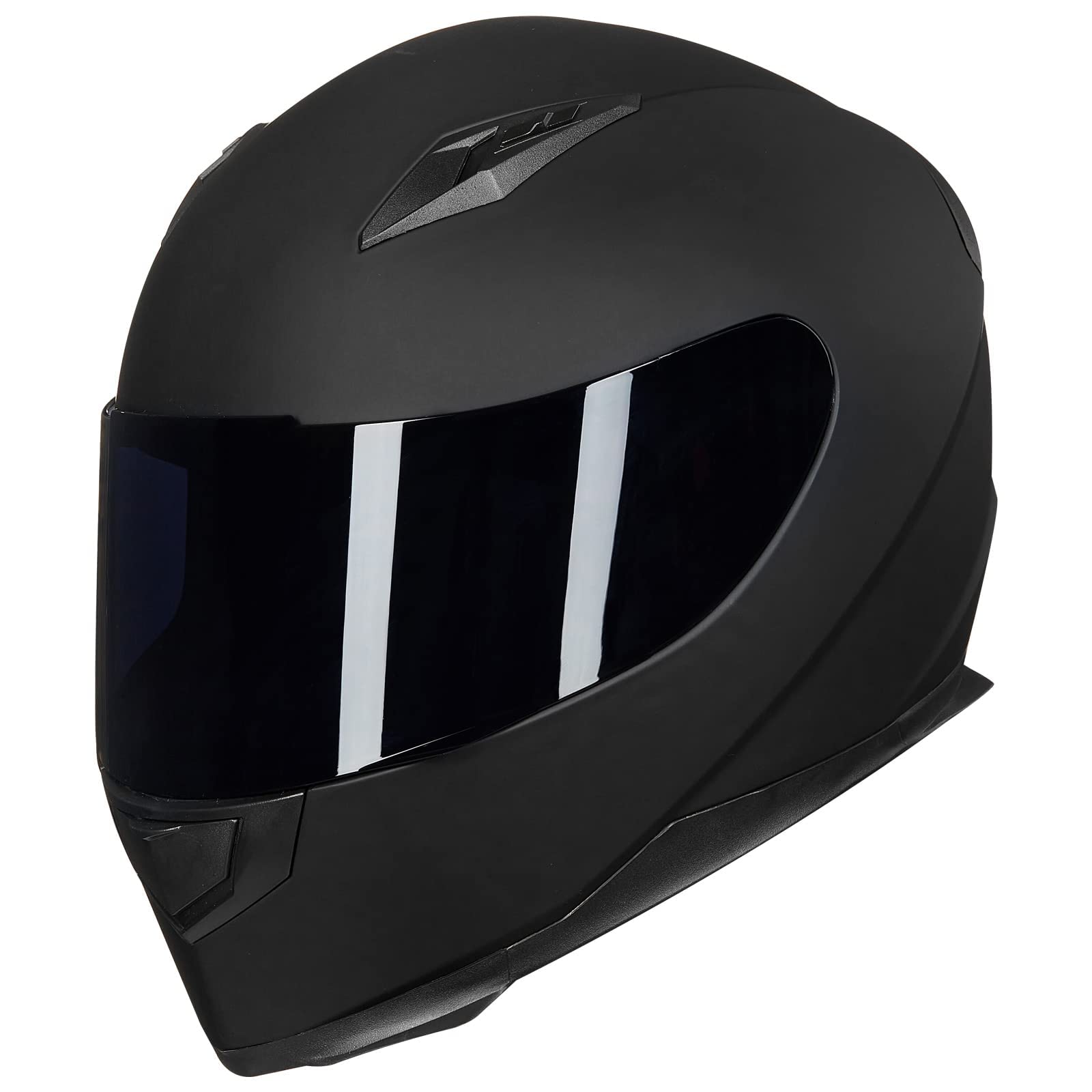 ILM Full Face Motorcycle Street Bike Helmet with Removable Winter Neck Scarf + 2 Visors DOT Model-JK313 (L, Matte Black)