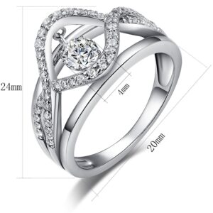 Engagement Rings Wedding Rings Promise Rings for Women Engagement Wedding Rings for Her CZ Diamond Rings Sterling Silver Rings for Women Oval Rings Cubic Zirconia Wedding Rings Simulated Diamond Rings