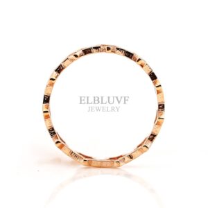 ELBLUVF Stainless-steel Rose Gold Plated Stackable Lucky Hollow Stars Star Ring For Women (6)