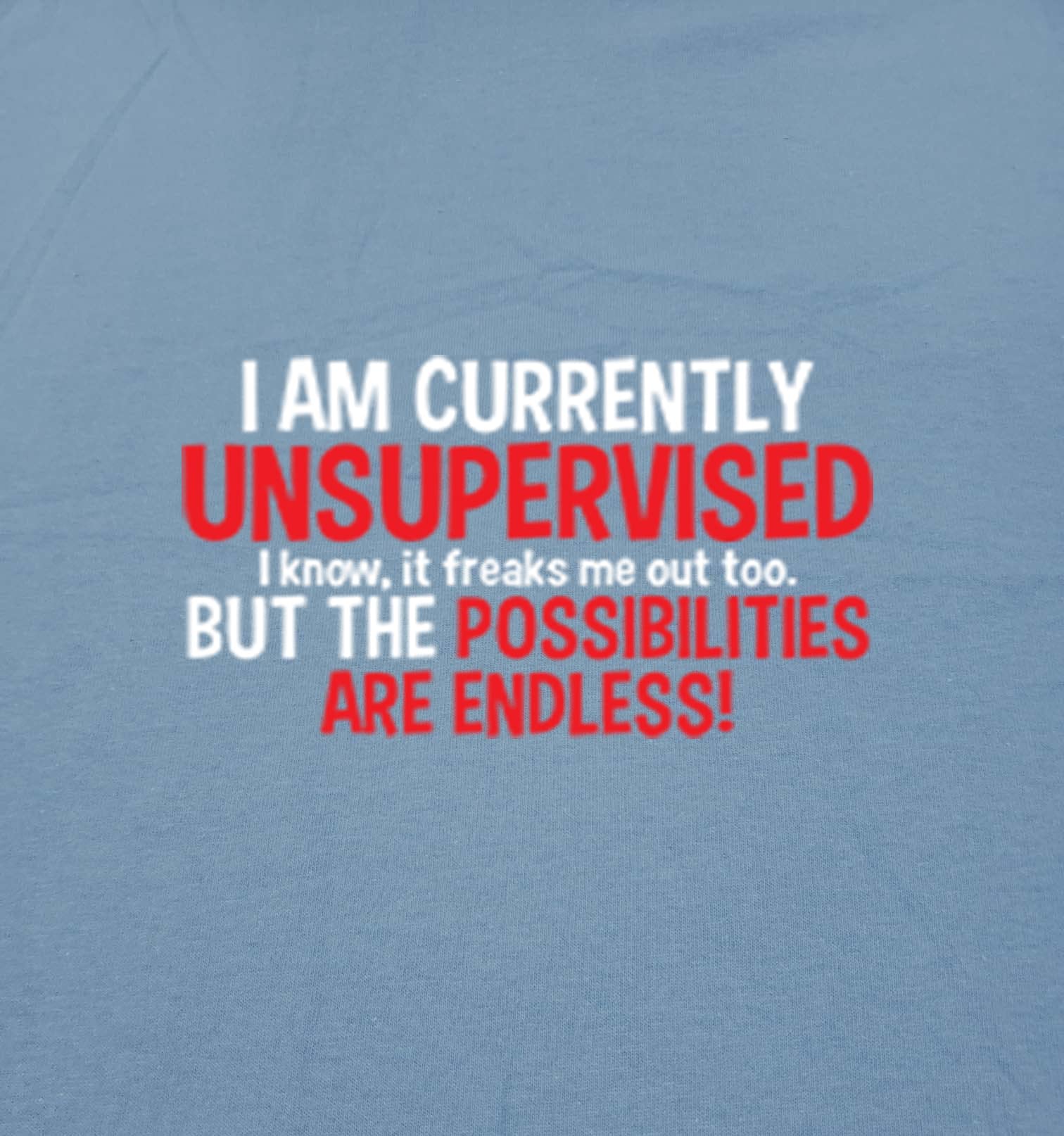 Currently Unsupervised Novelty Graphic Sarcastic Funny T Shirt M Black