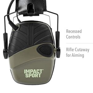 Howard Leight R-01526-PK2 by Honeywell Impact Sport Sound Amplification Electronic Shooting Earmuff, Green 2-Pack