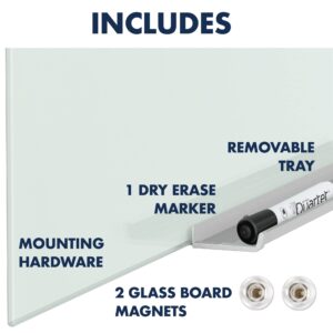 Quartet Magnetic Glass Dry Erase White Board, 74" x 42" Whiteboard, InvisaMount Horizontal Frameless Mounting (G7442IMW)