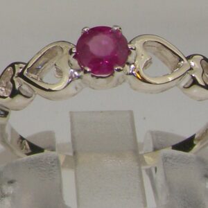 LetsBuyGold 925 Sterling Silver Real Genuine Ruby Womens Band Ring - Size 4