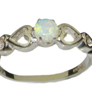 LetsBuyGold 925 Sterling Silver Real Genuine Opal Womens Solitaire Ring - Size 11