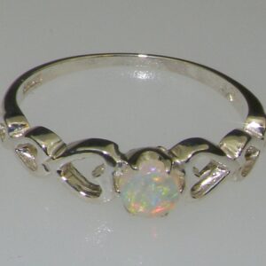 LetsBuyGold 925 Sterling Silver Real Genuine Opal Womens Solitaire Ring - Size 11