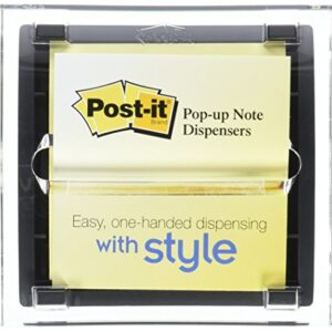 Post-it Pop-up Notes Dispenser, 3 in x 3 in, Black Base Clear Top, 6-Pack