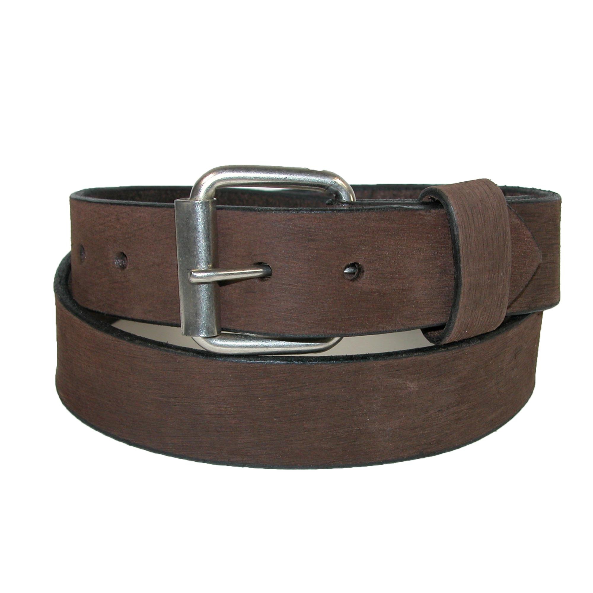 Boston Leather Men's Bark Leather Belt, 44, Brown