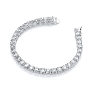 nyc sterling women wonderful 5mm round cubic zirconia tennis bracelet, measures 7.25 inches