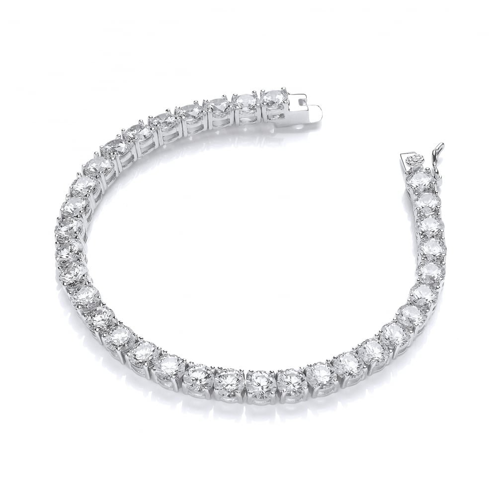 NYC Sterling Women Wonderful 5mm Round Cubic Zirconia Tennis Bracelet, Measures 7.25 Inches