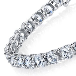 NYC Sterling Women Wonderful 5mm Round Cubic Zirconia Tennis Bracelet, Measures 7.25 Inches