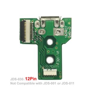 Rinbers® USB Charging Port Charger Socket Board JDS-030 for Sony PS4 3rd Gen Controller with 12 Pin Cable