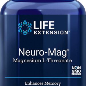 Life Extension Neuro-mag Magnesium L-threonate Dietary Supplements, 90 Count (Pack of 2) Capsules