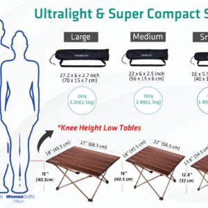 Folding Camping Table That Fold Up Lightweight, Small Camp Table, Foldable Beach Table for Sand Foldable Table Camping, Side Table, Portable Mini Camping Table Folding, Backpacking Table Ultralight