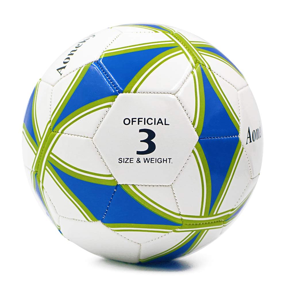 Aoneky Kids Deflated Mini Soccer Ball for Boy Girl Aged 3-8 Years Old,Dogs,Size 3, Small